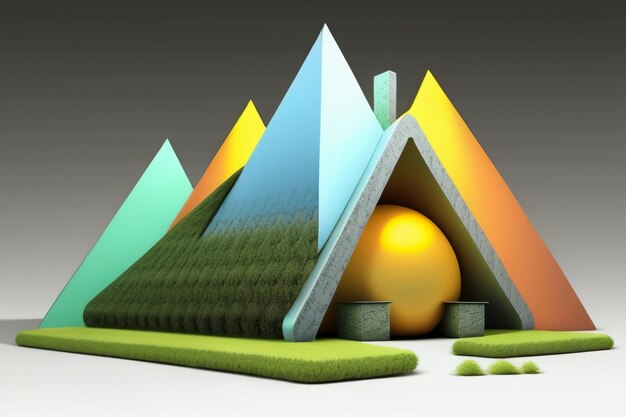 Foto arte abstrata criativo papel de parede fundo design elemento colorido renderização modelo 3d ilustração