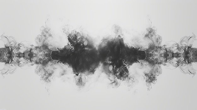 Arte abstrata de fumaça em preto e branco