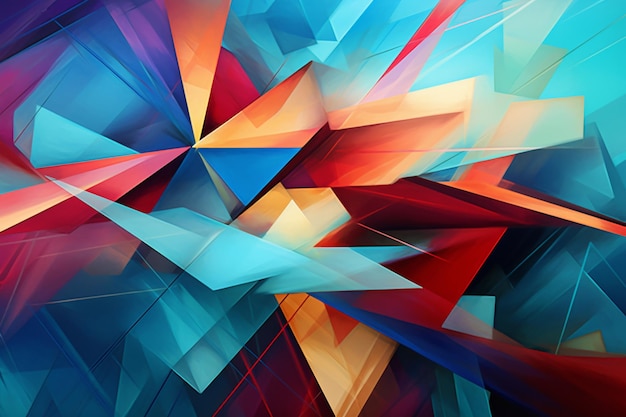 arte abstrata de um fundo colorido com uma variedade de formas generativa ai