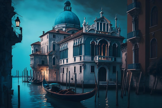 Arte abstrata dos canais da cidade de Veneza
