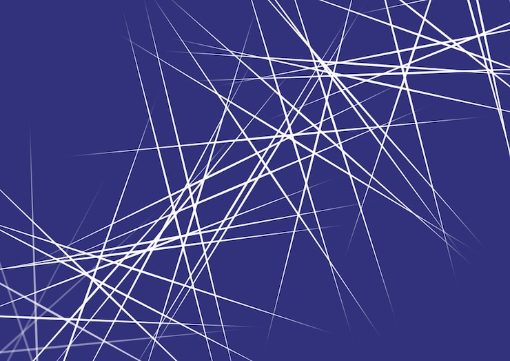 Foto arte abstrata fundo azul marinho com linhas brancas no meio padrão de design geométrico com incubação e listra papel de parede e pano de fundo de design gráfico