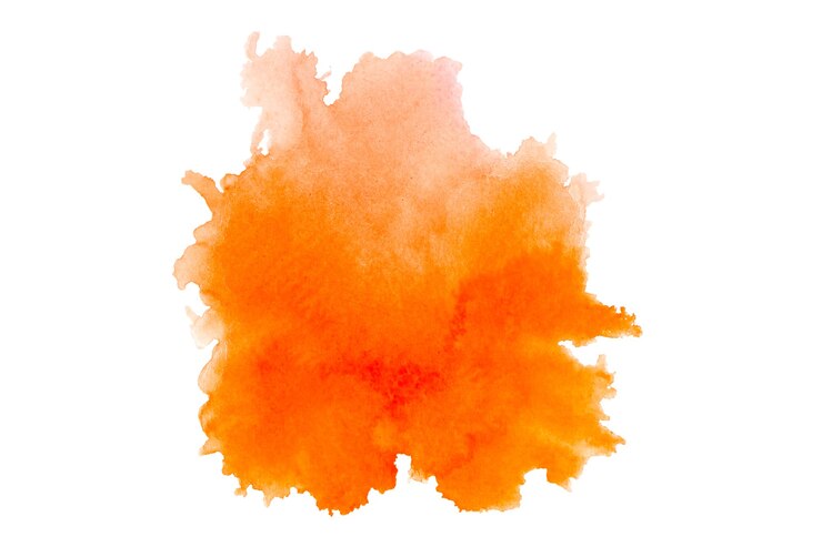 arte abstrata pintura em aquarela sobre fundo branco cor laranja