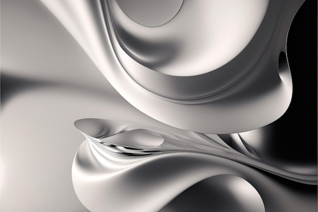 Arte abstrata realista em forma de curva branca ondulada