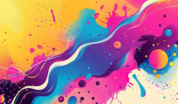 Arte abstrativa colorida em tons vibrantes para fundos criativos