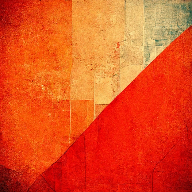 Arte de acuarela moderno contemporáneo abstracto Ilustración minimalista de tonos naranja y rojo