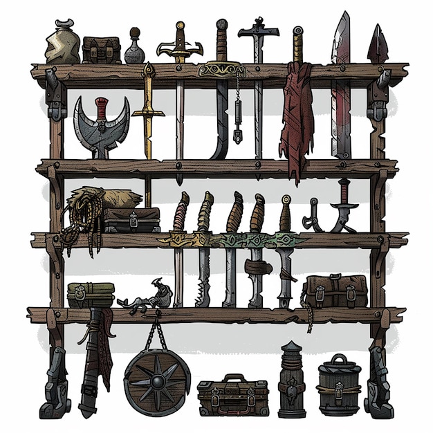 arte adhesivo estilo cómic antiguo estilo áspero estilo más oscuro calabozo estilo calabozo accesorio sin fondo sólo