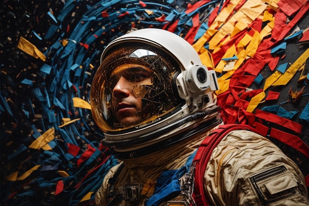 Arte de un astronauta en el espacio.