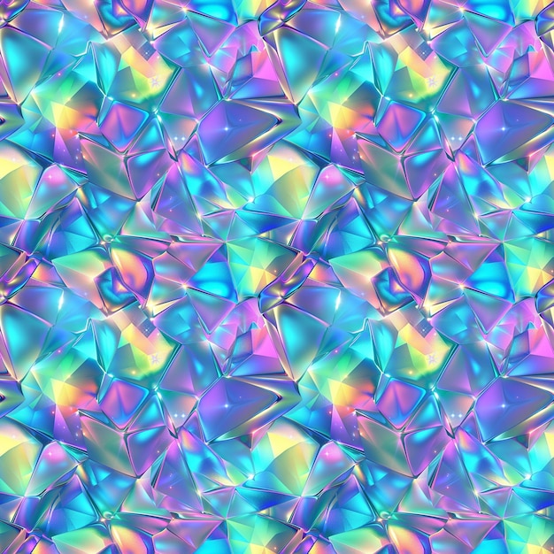 Arte de azulejos de patrón azul sin costuras holográfico futurista