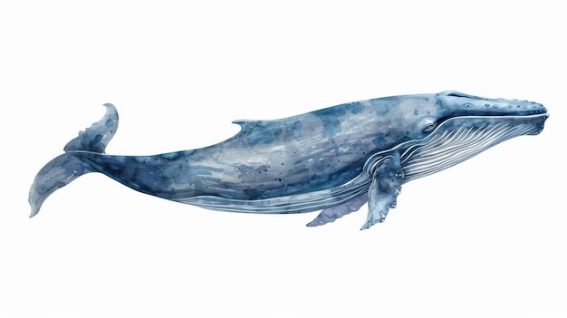 El arte de la ballena azul en acuarelas