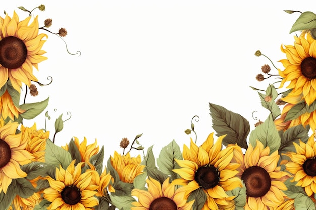 Arte de borde de girasol