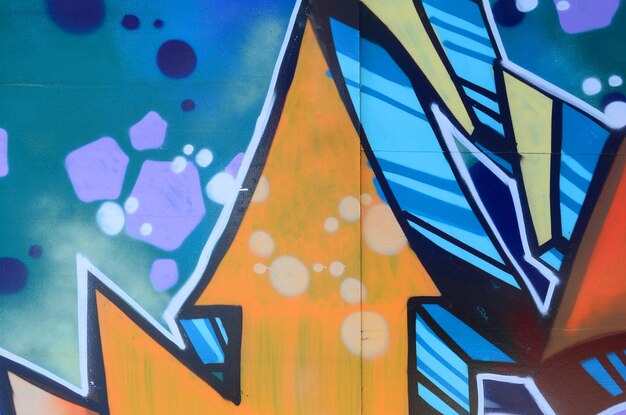 Arte callejero Imagen de fondo abstracta de un fragmento de una pintura de graffiti coloreada en tonos cósmicos azules y violetas