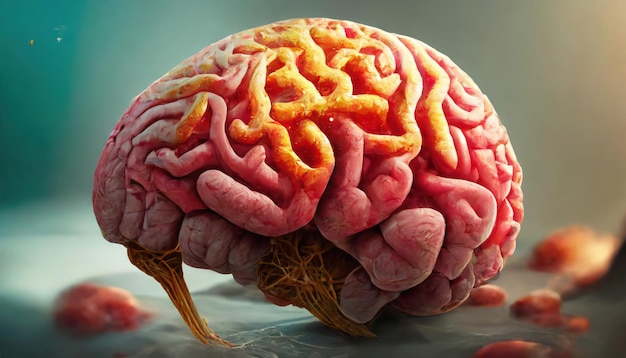 Foto arte del cerebro de neón