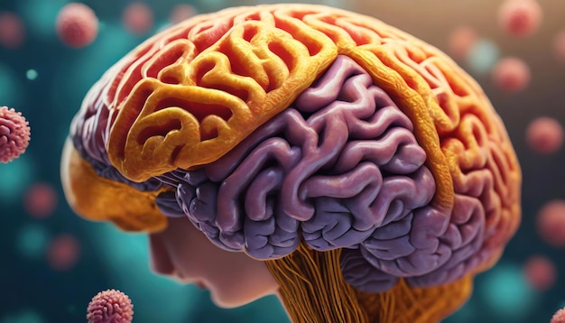 Foto arte del cerebro de neón