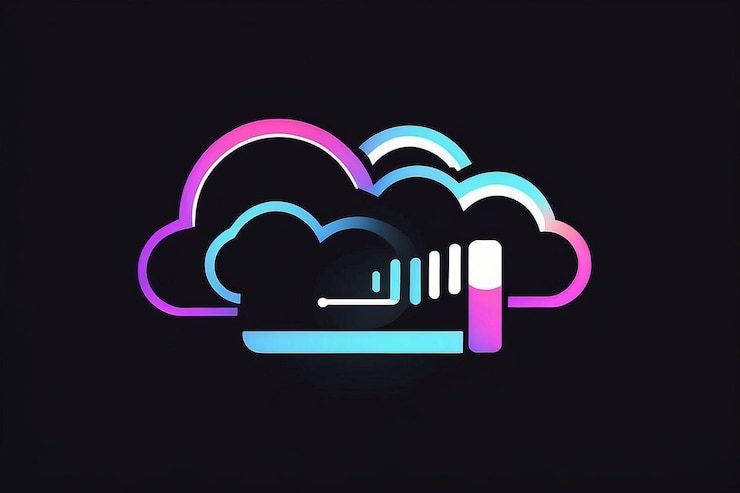 Foto arte de clips vectorial de íconos de transmisión en vivo en la computación en la nube