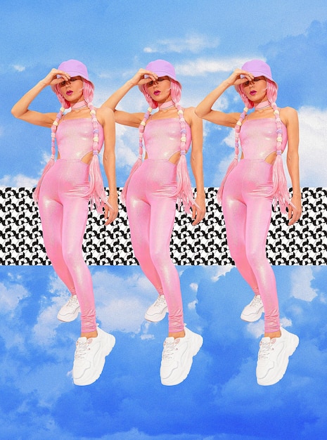 Arte de collage digital contemporáneo Summer girls back in 90s pop