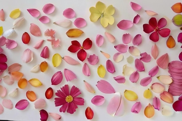 Foto arte del collage de pétalos de flores