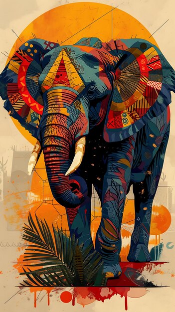 Arte de collage de vida silvestre Retratos únicos de animales y mascotas en la Colección de diseño de estilo Pop Art Creativo