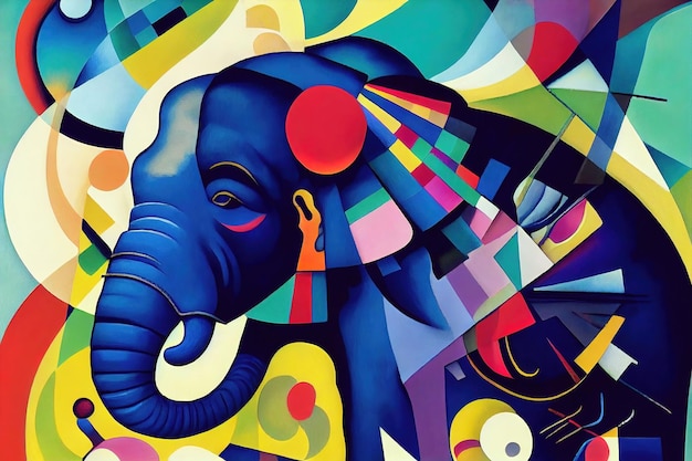 Arte de color abstracto elefante