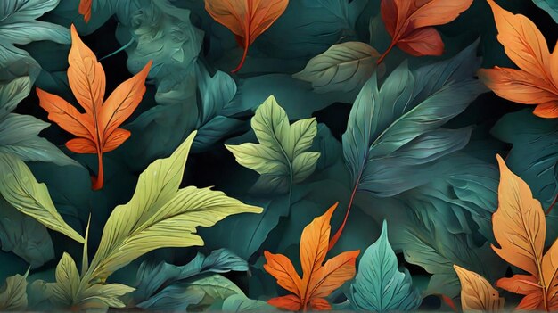 arte de color de agua realista hojas y ramas tropicales fondo bueno para portada invitación pancarta imagen generativa ai