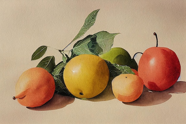 Arte de color de frutas y verduras.