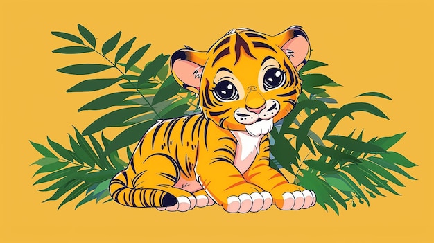 Arte de colorear el bebé tigre para niños
