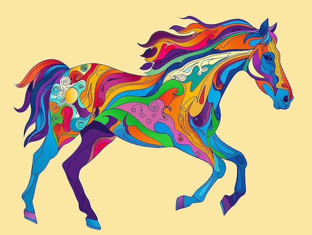 Arte de colorear caballos amigable con los niños