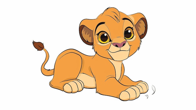 Arte de colorear león bebé para niños