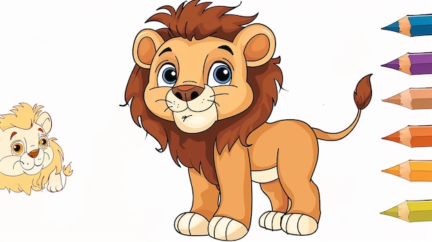 Arte de colorear león bebé para niños