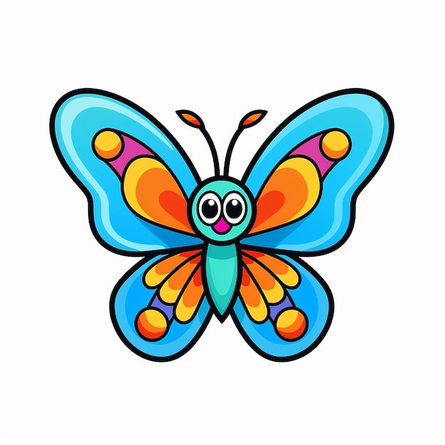 Foto arte de colorear para niños con mariposas