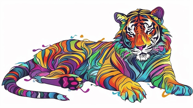 Arte de colorear tigres para niños