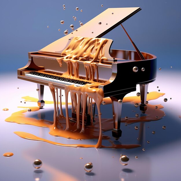 Arte colorida de mashup de piano