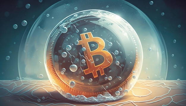 Arte comercial do conceito de moeda bitcoin Conceito de fantasia Ilustração pintura Generative AI