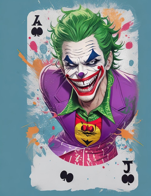 arte cômica do personagem joker estilizado em cartas de jogo