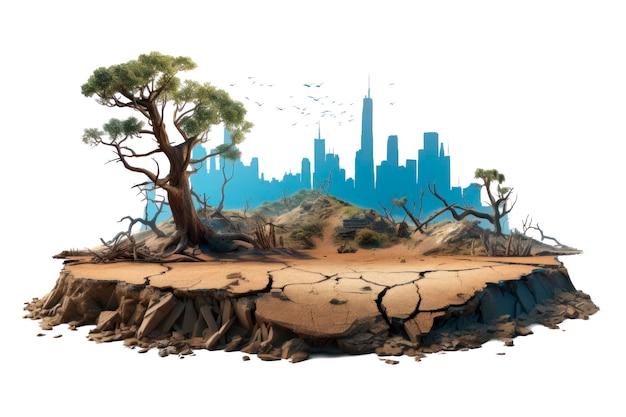 Foto arte conceitual de desastres naturais por seca em transparent
