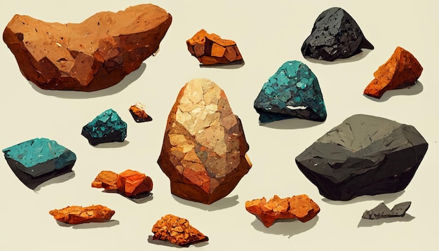 Arte conceitual de rock estilizado para jogos