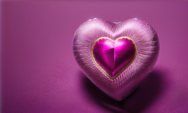 Arte conceptual 3d del corazón para el día de San Valentín Amor Fondo romántico con espacio de copia IA generativa