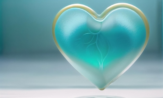 Arte conceptual 3d del corazón para el día de San Valentín Amor Fondo romántico con espacio de copia IA generativa