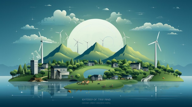 Arte conceptual de la tierra de energía verde