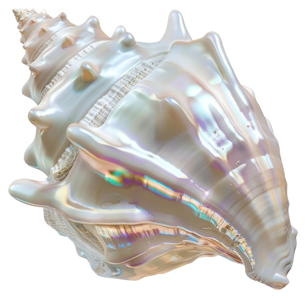 Arte de conchas de conchas iridescentes de PNG