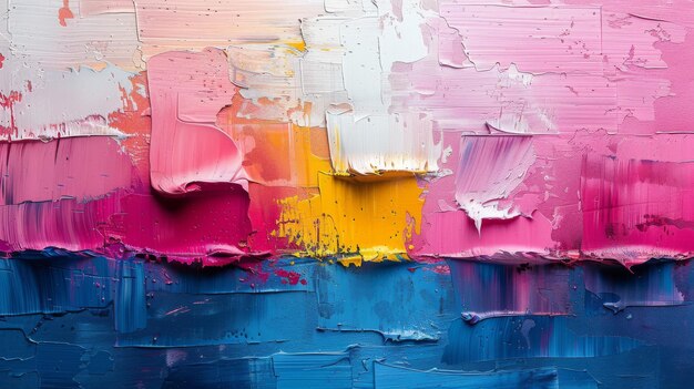 Arte contemporânea moderna para fundo de papel de parede Pintura multicolor abstrata com textura grunge em lona A arte inclui pinceladas, cores de salpico e elementos de pintura acrílica