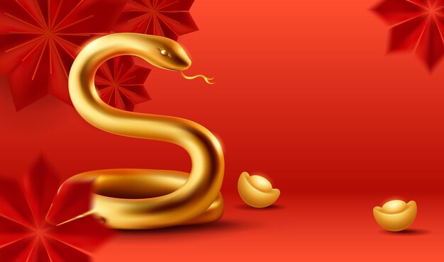 Arte de corte gráfico oriental de papel de la Serpiente Año de la Serpente