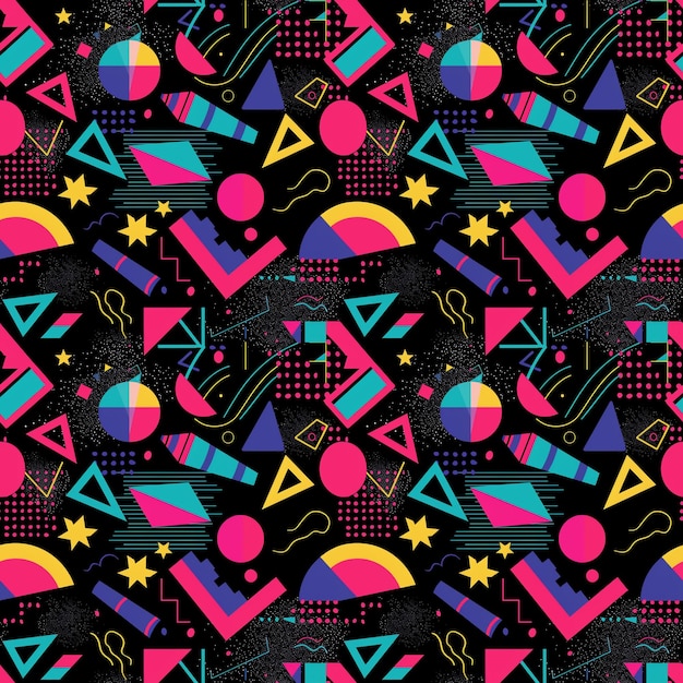 Arte creativo de garabateo patrón sin costuras con diferentes formas y texturas