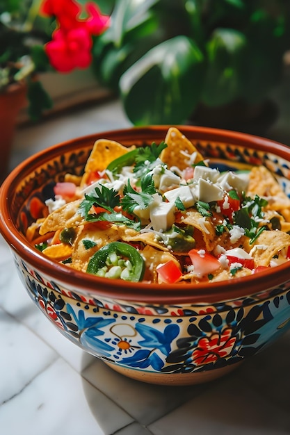 Arte culinario mexicano Cerámica artesanal que muestra la magia de Chilaquiles