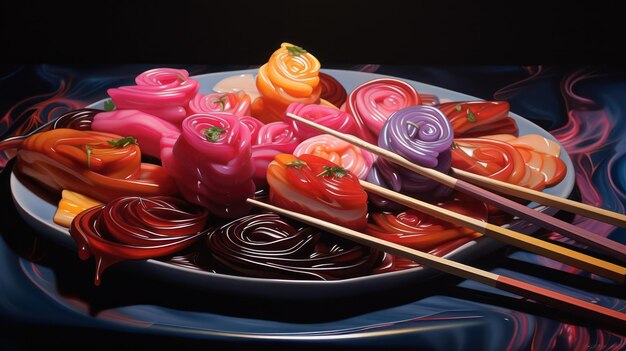 Foto arte culinario sinfónico de sushi