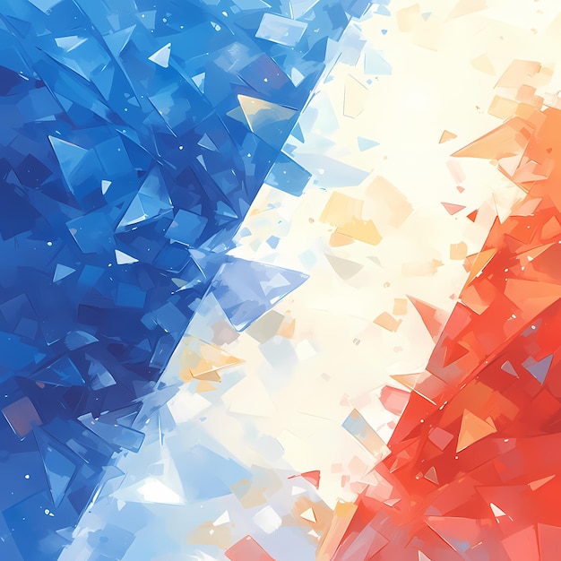 Foto arte da bandeira francesa vibrante com elementos brilhantes