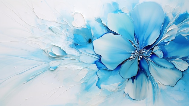 Arte de álcool azul céu floral arte fluida pintura de fundo técnica de tinta de álcool