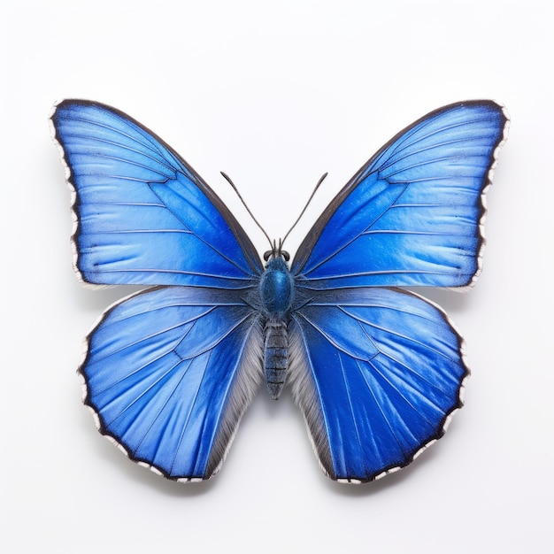 Arte de borboleta azul comum em fundo branco