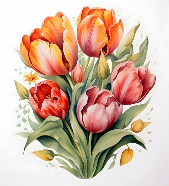 arte de clipe de tulipa tulipa clipart tulipas ilustração flor clip art tulipa vetor tulipa pintada à mão