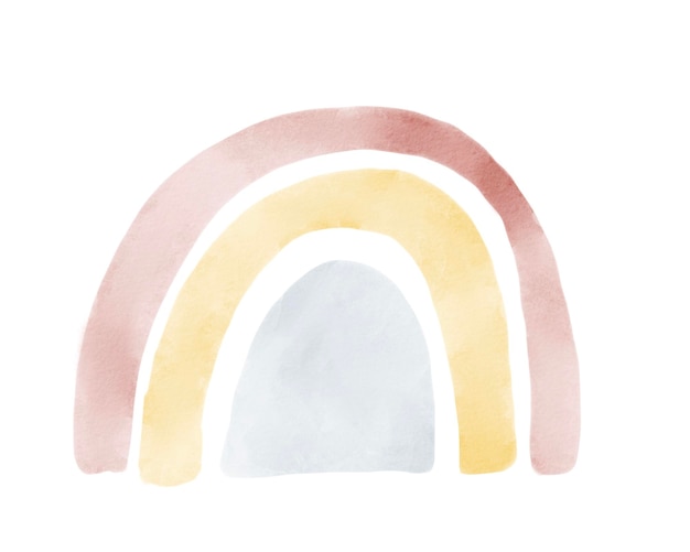 Foto arte de clipe do berçário do arco-íris dos namorados. ilustração de aquarela desenhada à mão para crianças isolada em fundo branco