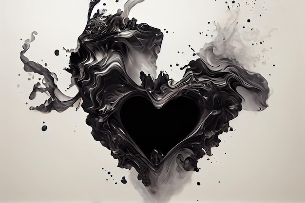 Arte de coração negro gerada por inteligência artificial